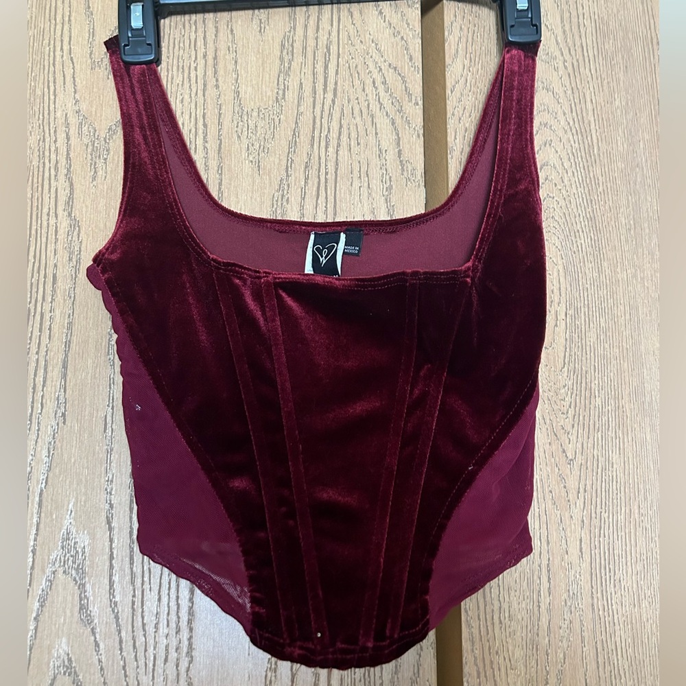 Velvet corset top